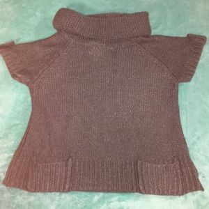 Gray turtle neck short sleeved sweater.